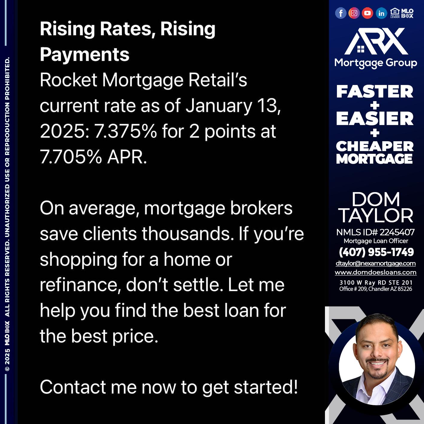 rising rates - Dom Taylor -Mortgage Loan Officer