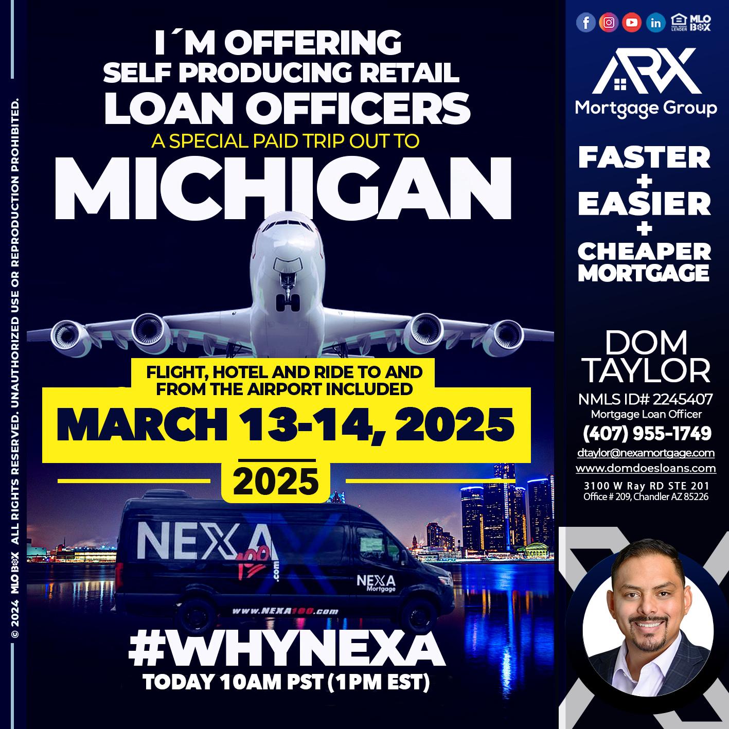MICHIGAN TRIP - Dom Taylor -Mortgage Loan Officer