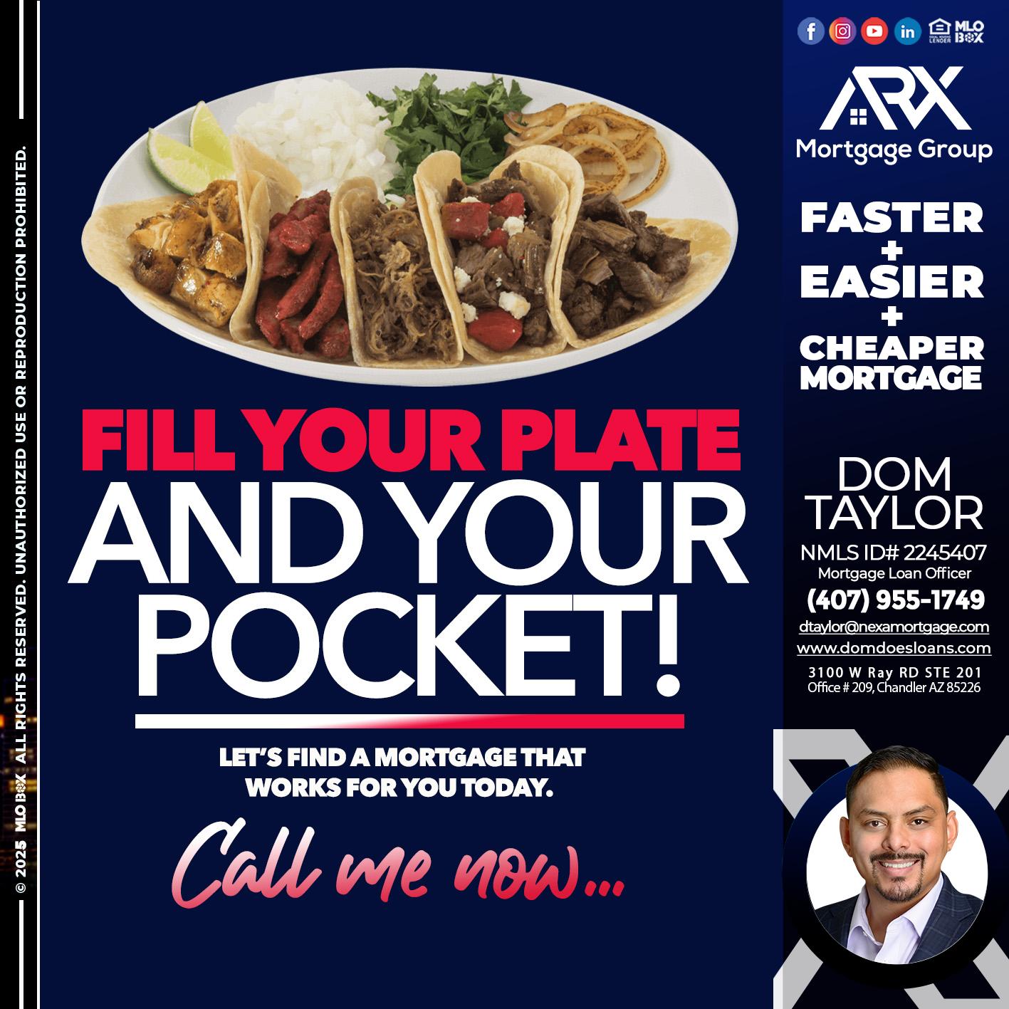 FILL YOUR PLATE - Dom Taylor -Mortgage Loan Officer