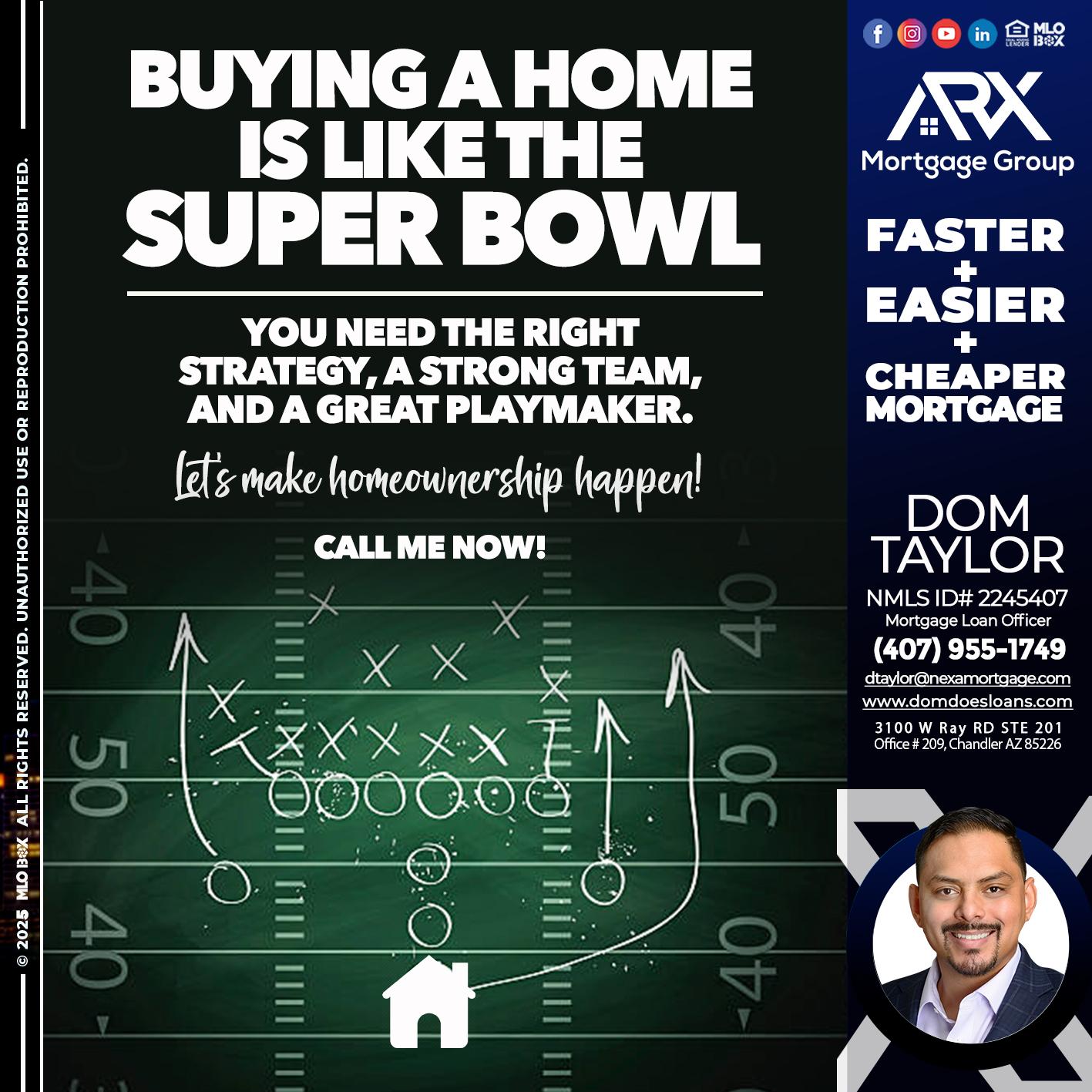 BUYING A HOME - Dom Taylor -Mortgage Loan Officer