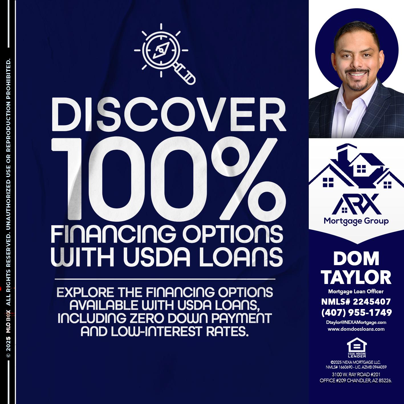 DISCOVER 100% - Dom Taylor -Mortgage Loan Officer