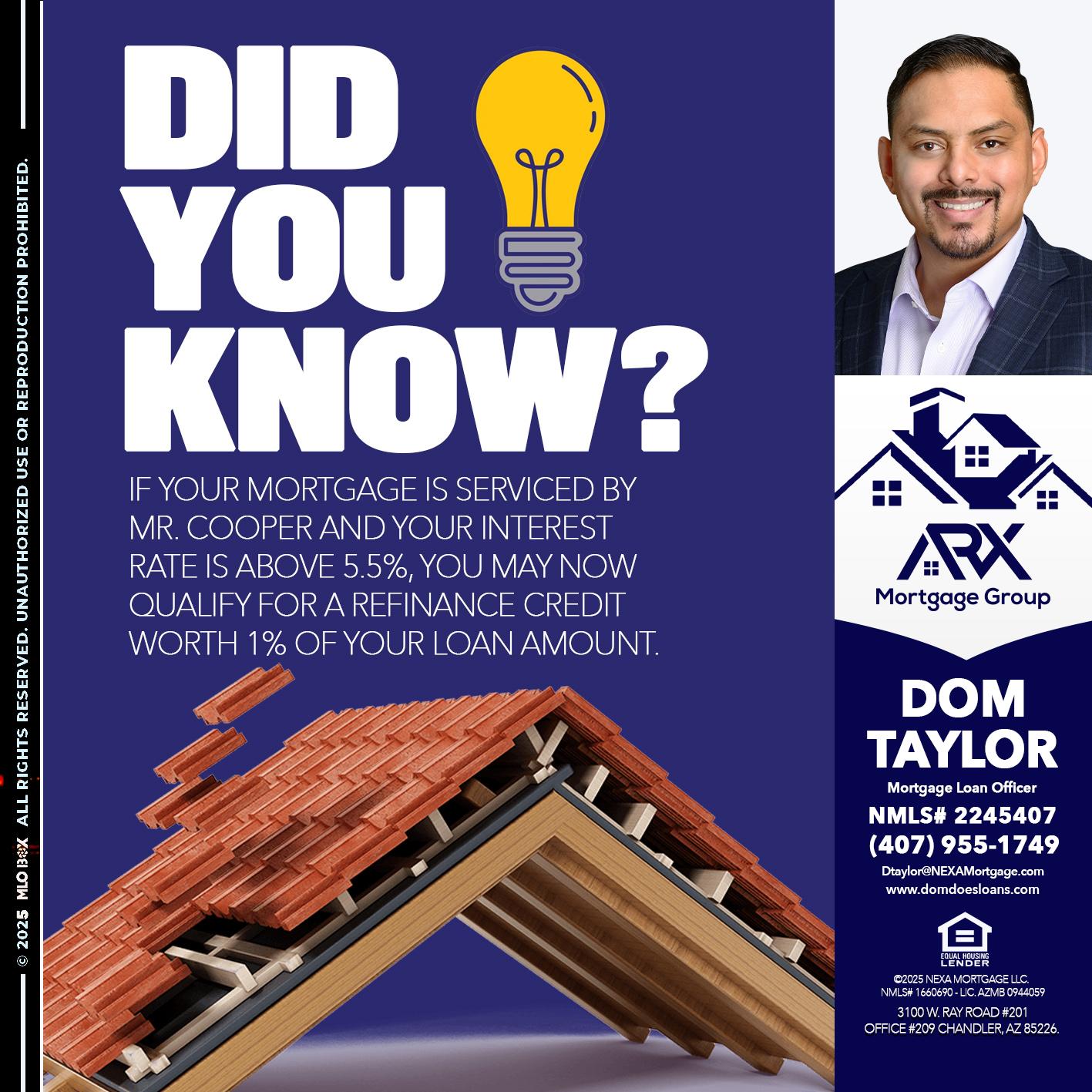 DID YOU KNOW? - Dom Taylor -Mortgage Loan Officer