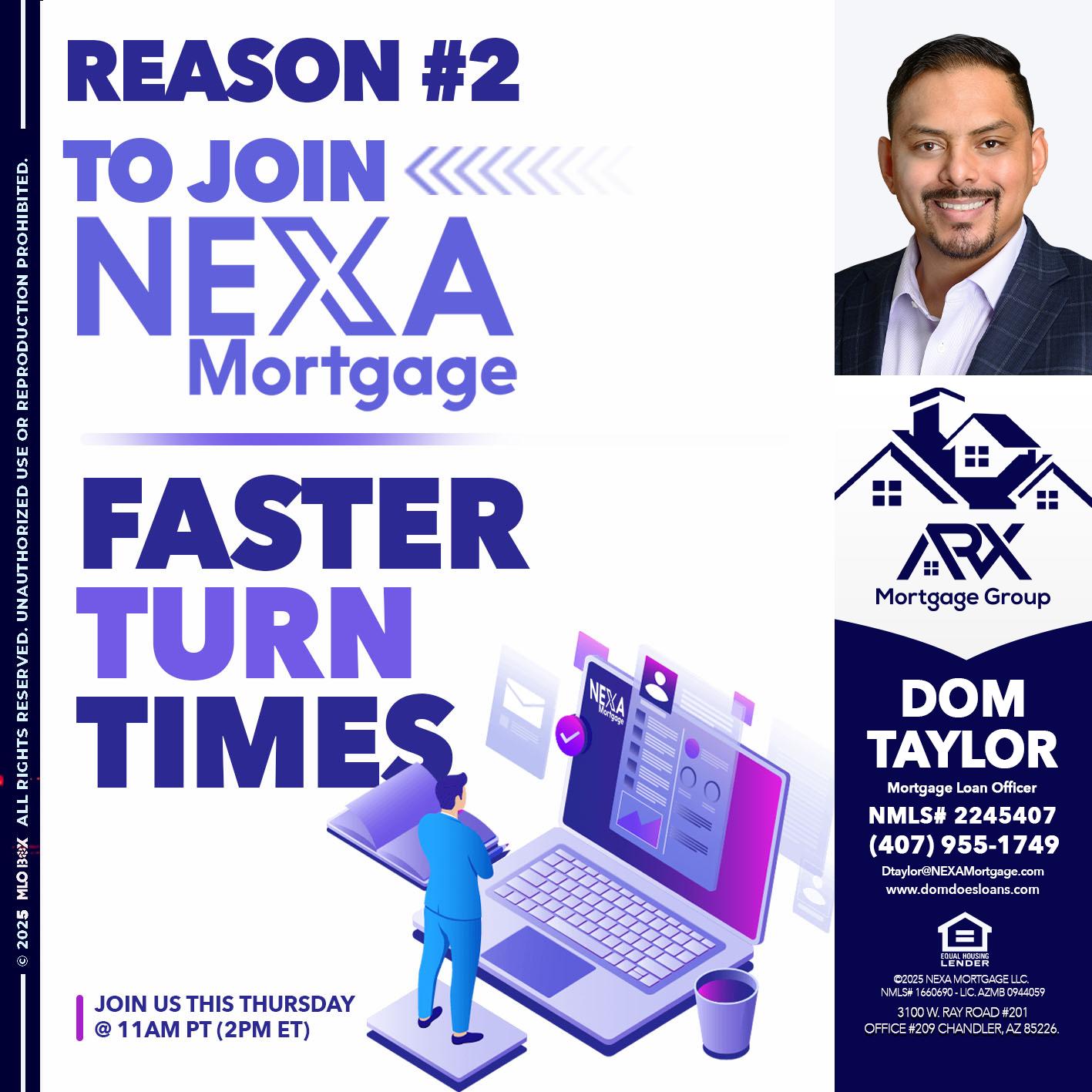 REASON 2 - Dom Taylor -Mortgage Loan Officer