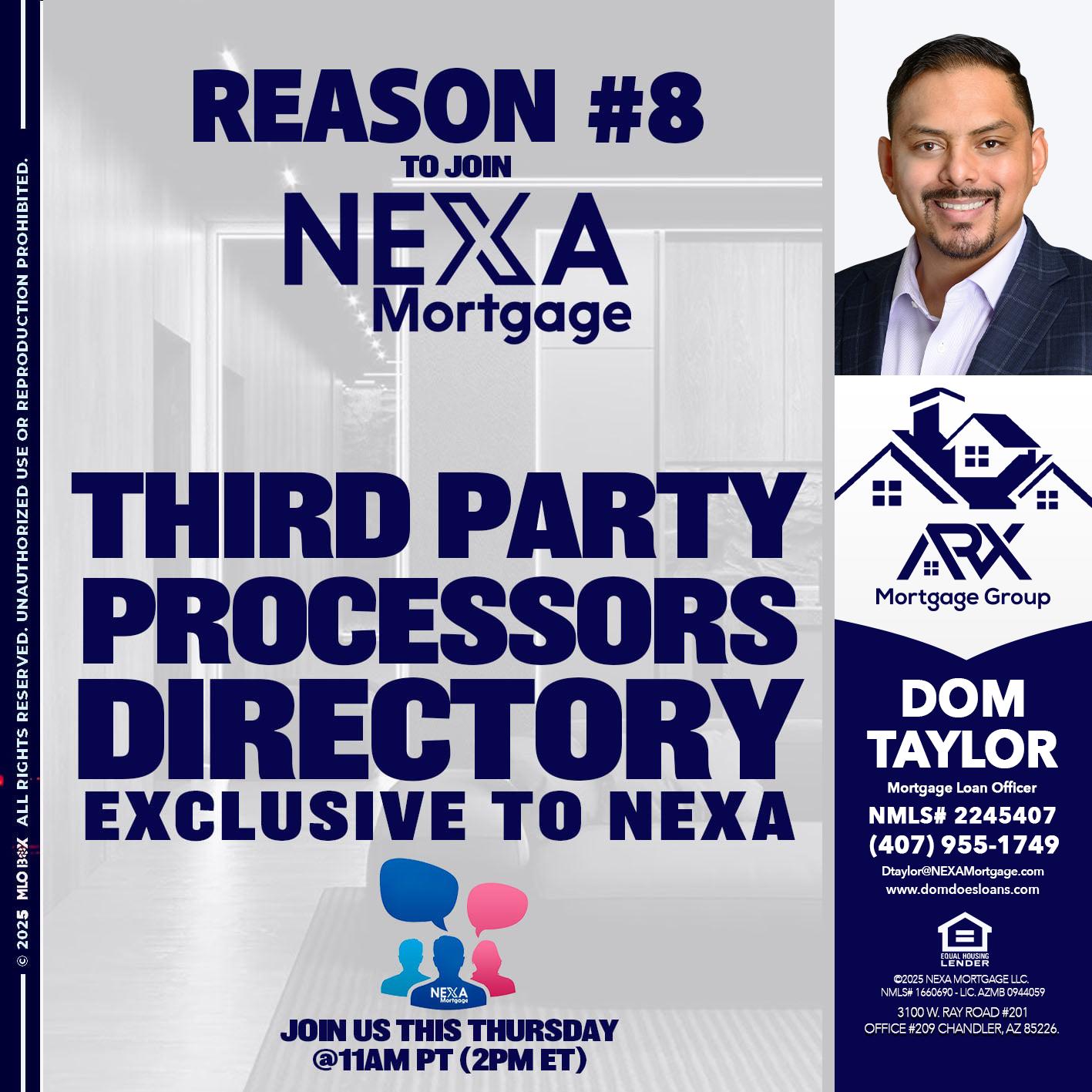 REASON 8 - Dom Taylor -Mortgage Loan Officer