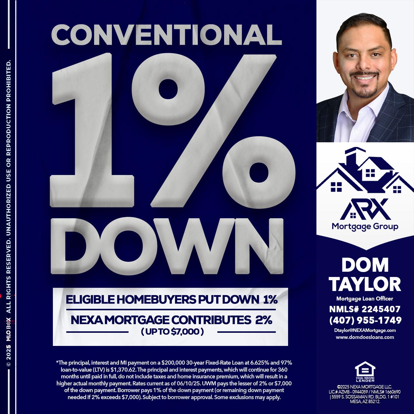 CONVENTIONAL - Dom Taylor -Mortgage Loan Officer