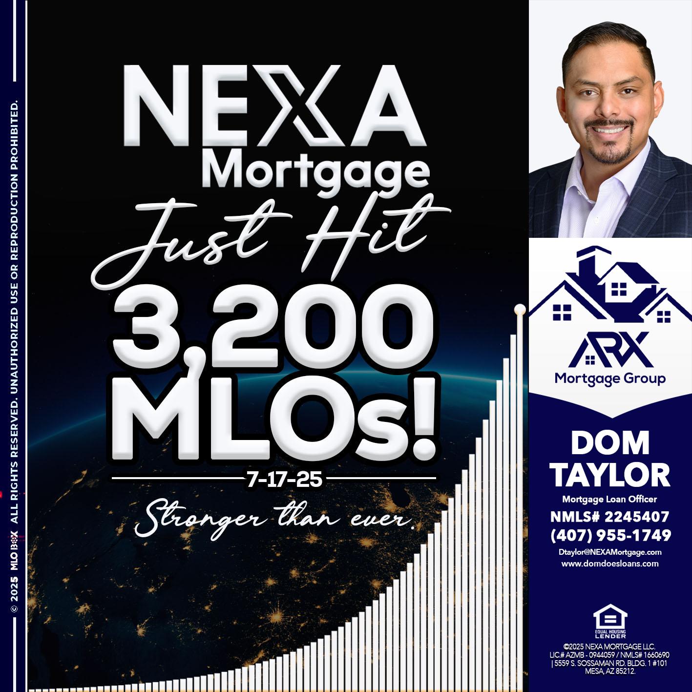 3200 MLOs - Dom Taylor -Mortgage Loan Officer