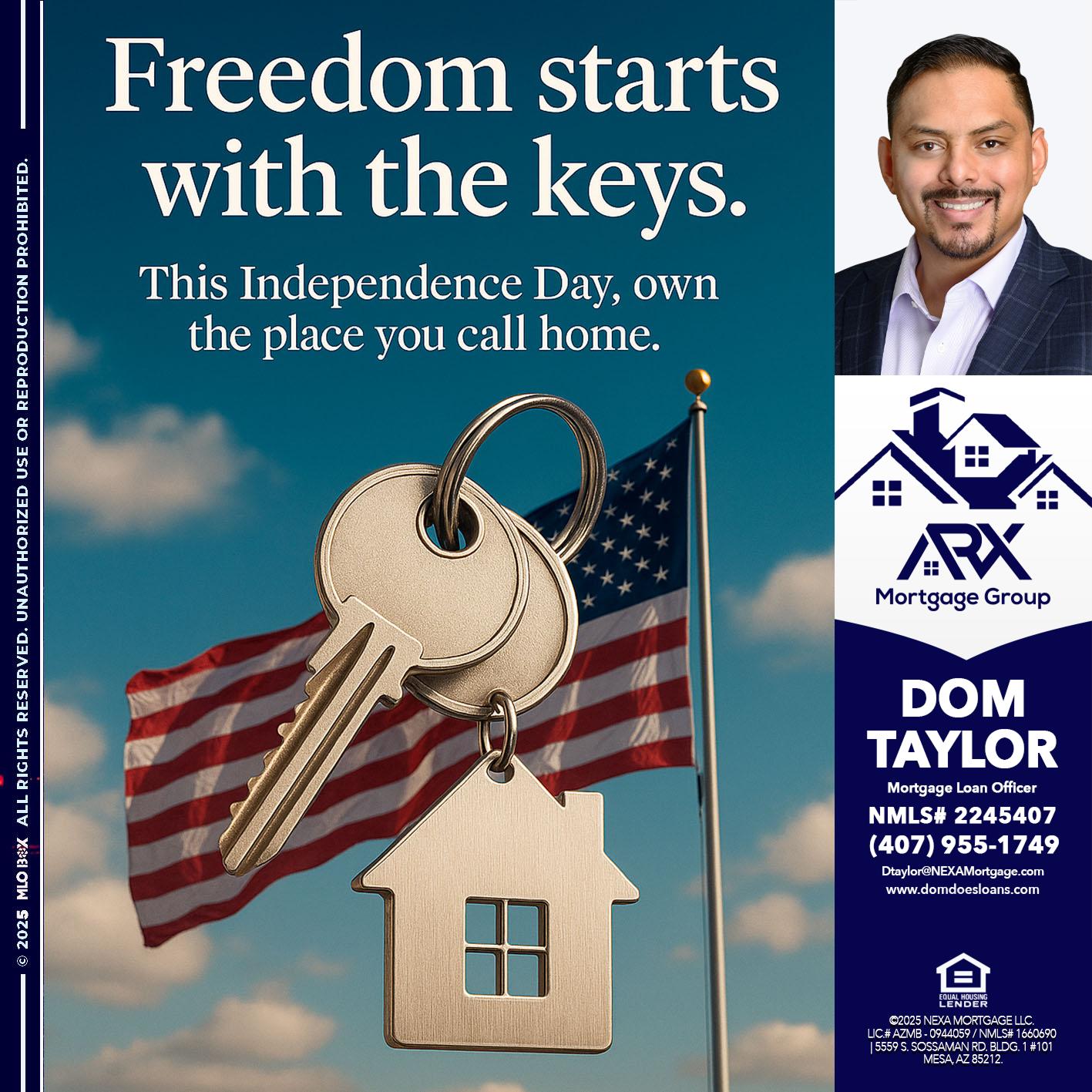 FREEDOM STARTS - Dom Taylor -Mortgage Loan Officer