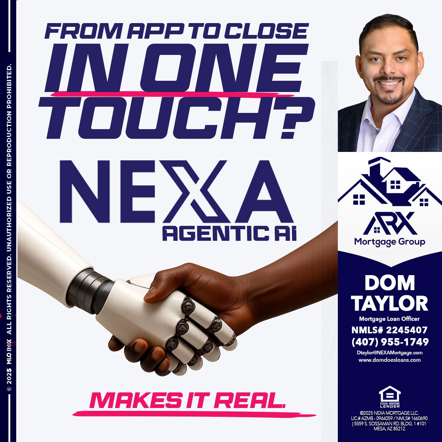 IN ONE TOUCH - Dom Taylor -Mortgage Loan Officer