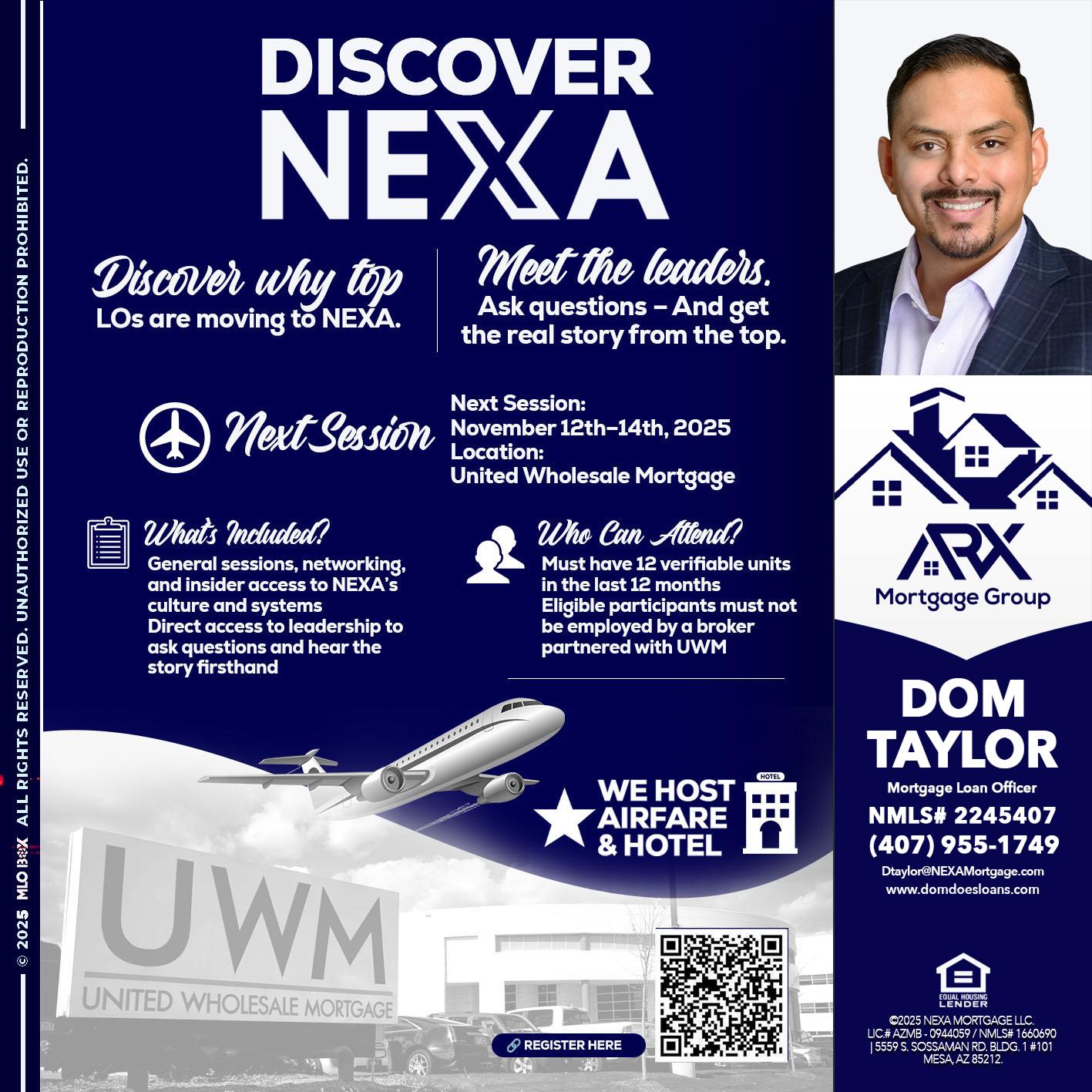 DISCOVER NEXA - Dom Taylor -Mortgage Loan Officer