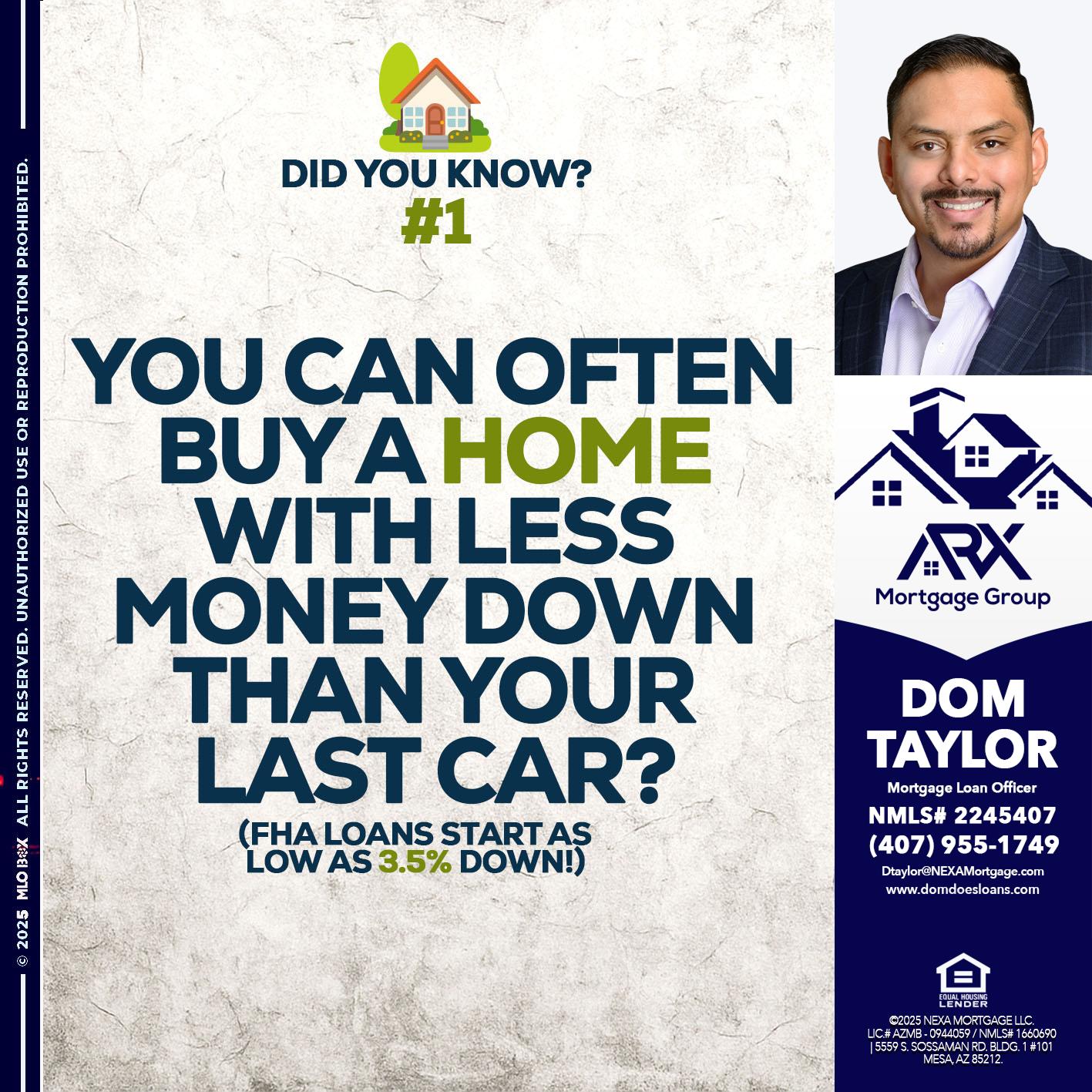 DID YOU KNOW #1 - Dom Taylor -Mortgage Loan Officer