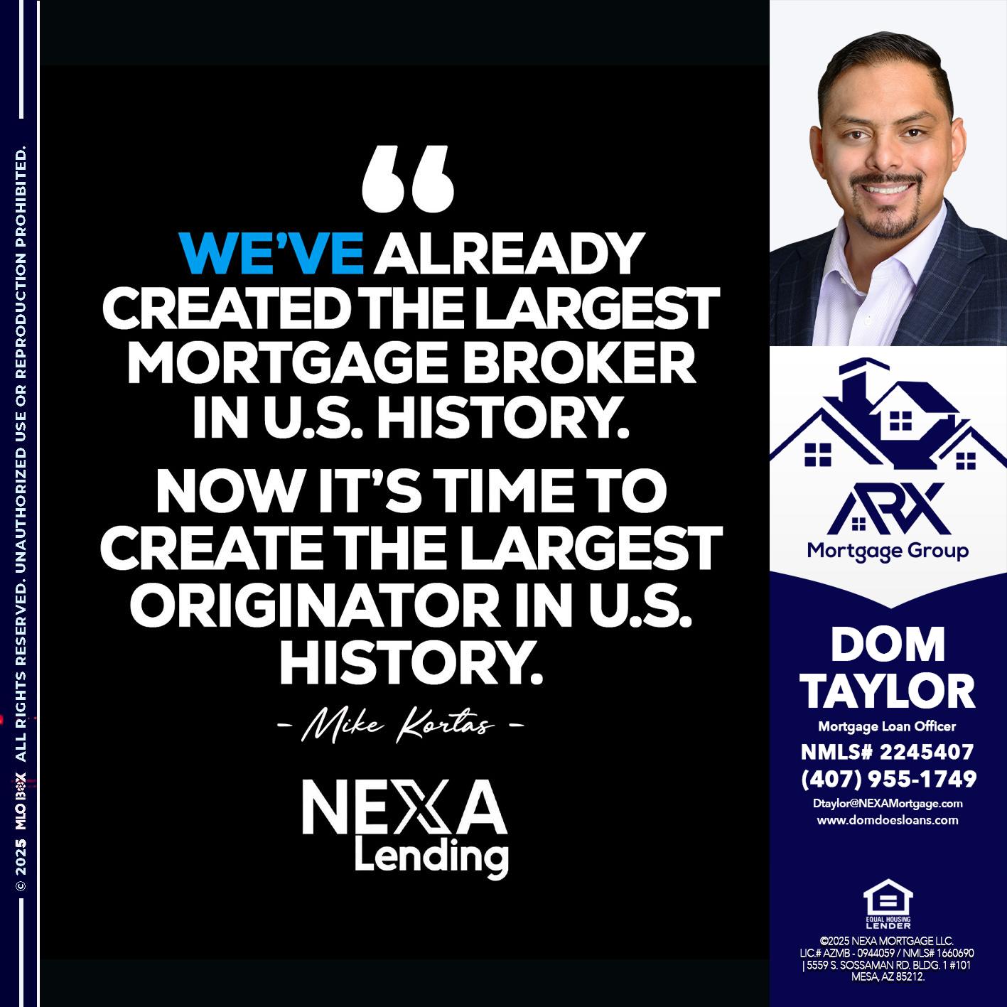 MIKE KORTAS - Dom Taylor -Mortgage Loan Officer