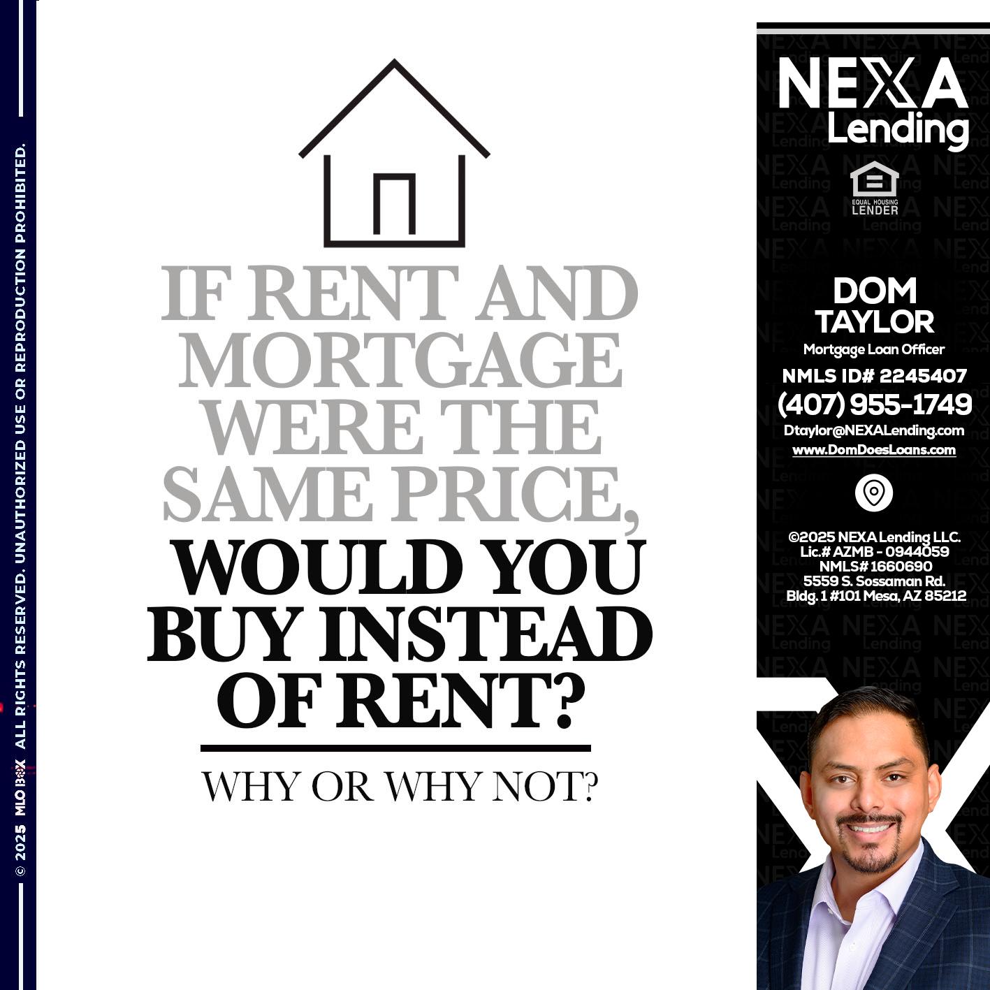 IF RENT - Dom Taylor -Mortgage Loan Officer
