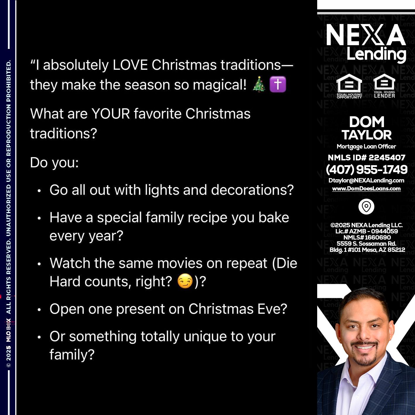 I love christmas - Dom Taylor -Mortgage Loan Officer