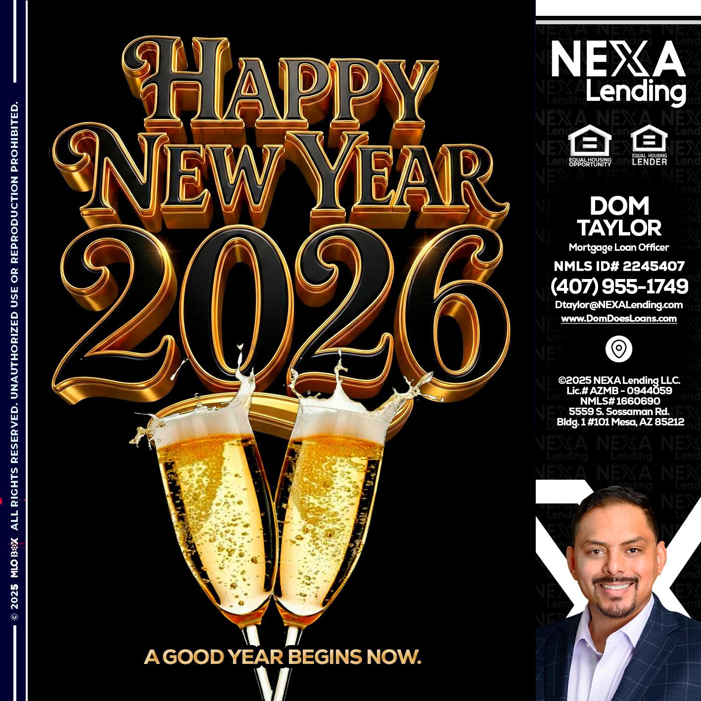 happy new year 2026 - Dom Taylor -Mortgage Loan Officer