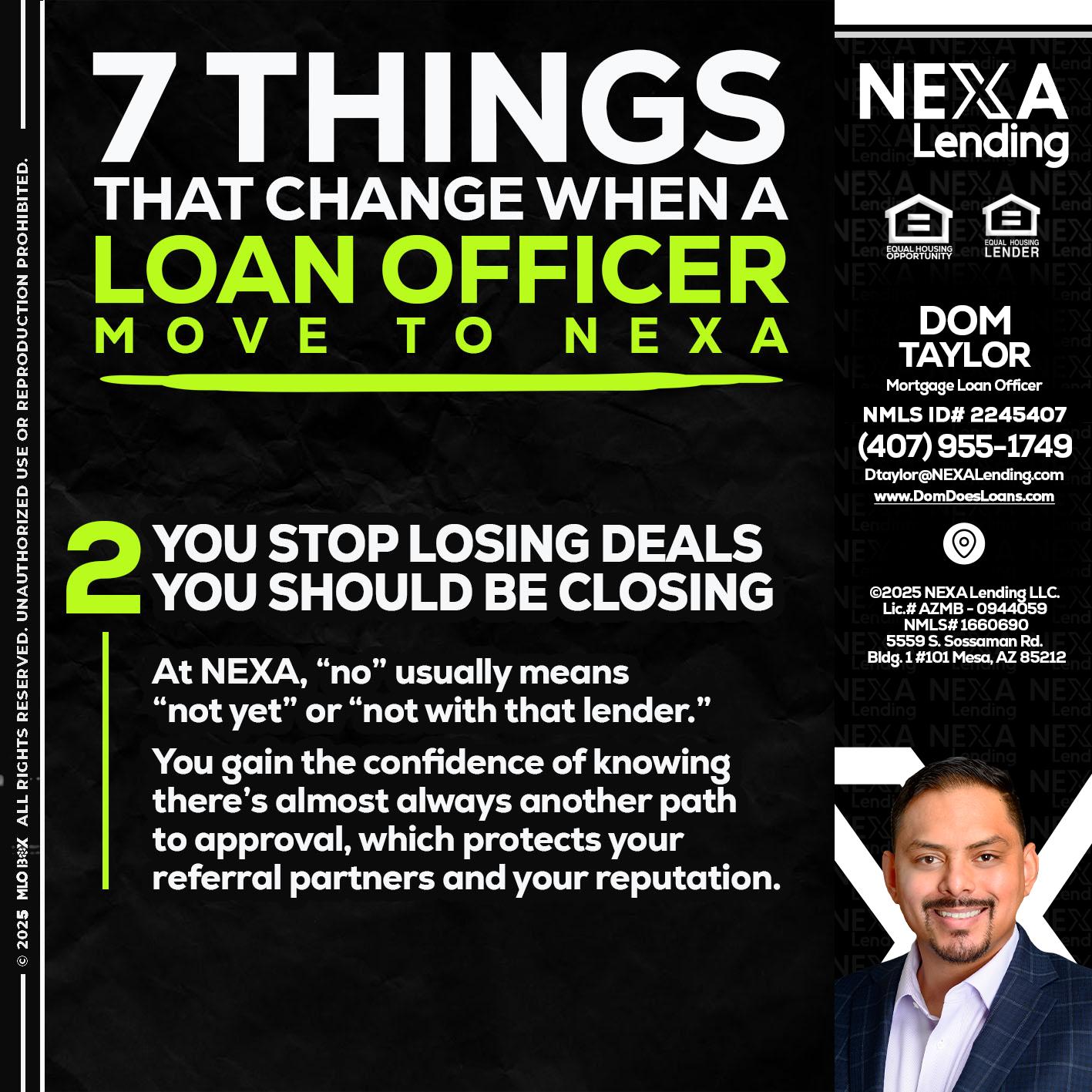 7 THINGS (2) - Dom Taylor -Mortgage Loan Officer