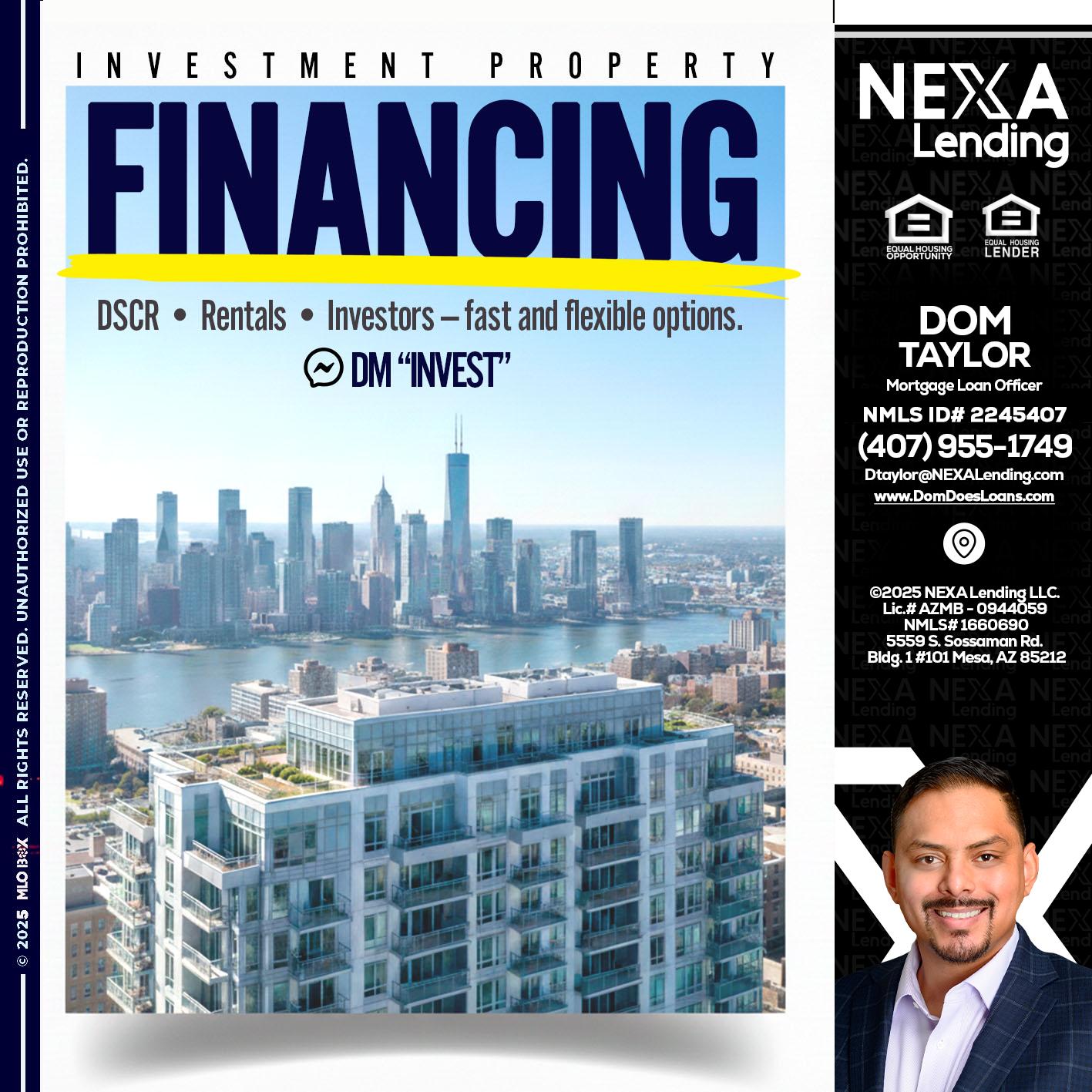 FINANCING - Dom Taylor -Mortgage Loan Officer