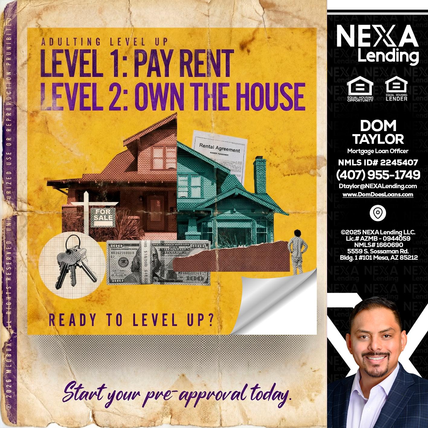 LEVEL 1 - Dom Taylor -Mortgage Loan Officer