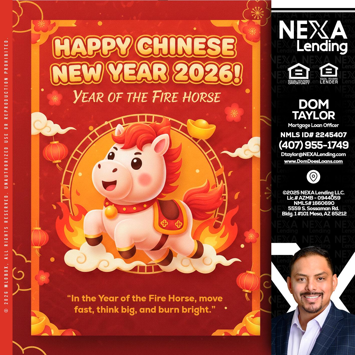 happy Chinese new year - Dom Taylor -Mortgage Loan Officer