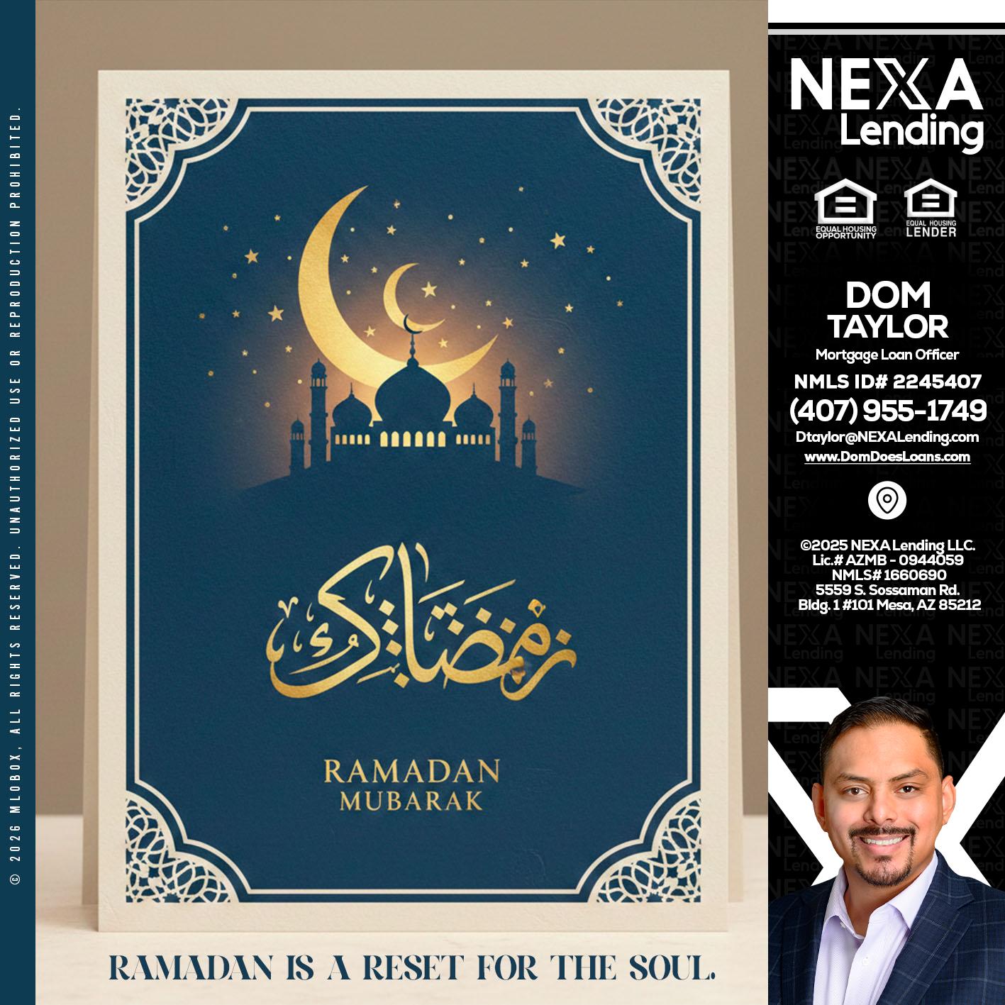 HAPPY RAMADAN - Dom Taylor -Mortgage Loan Officer