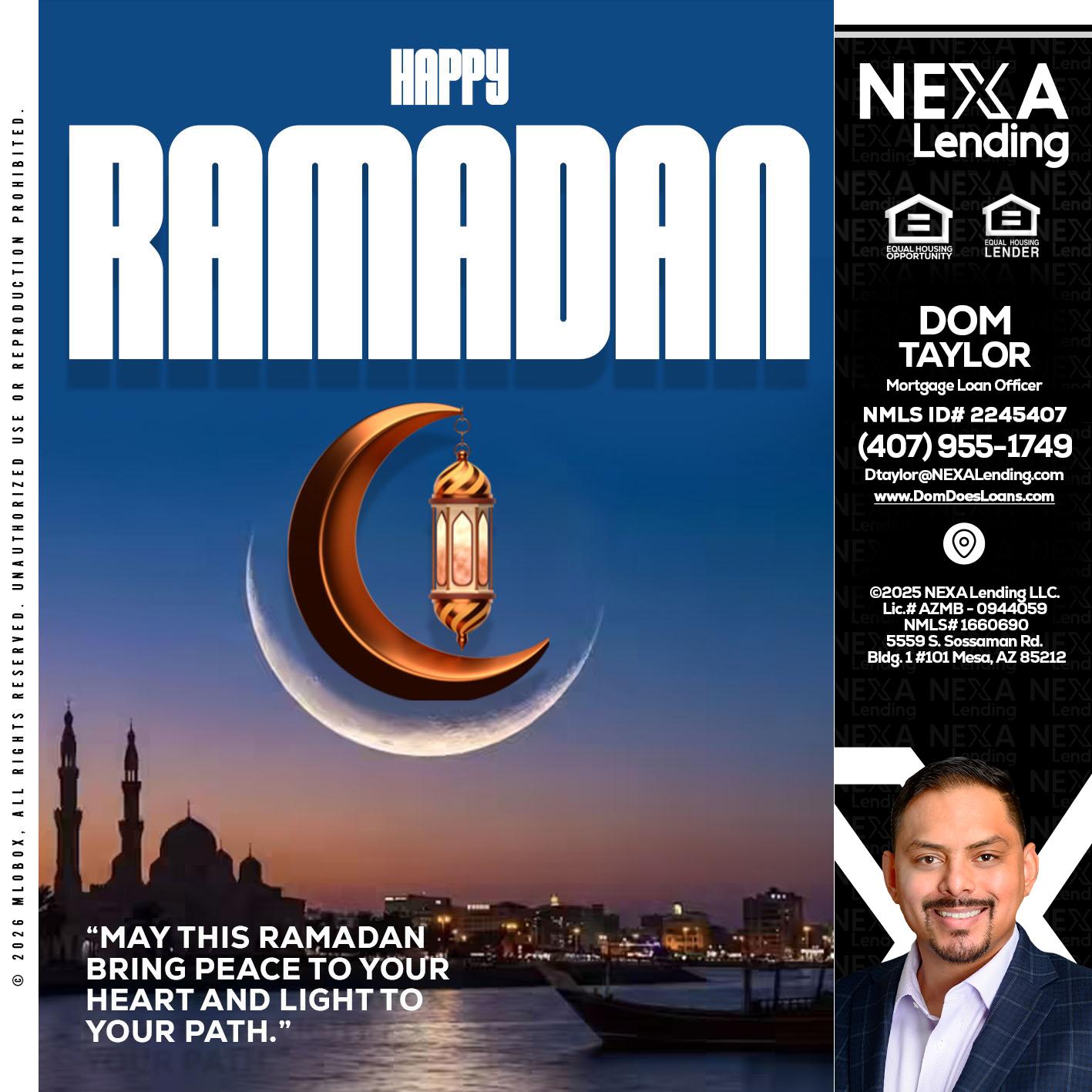 RAMADAN - Dom Taylor -Mortgage Loan Officer