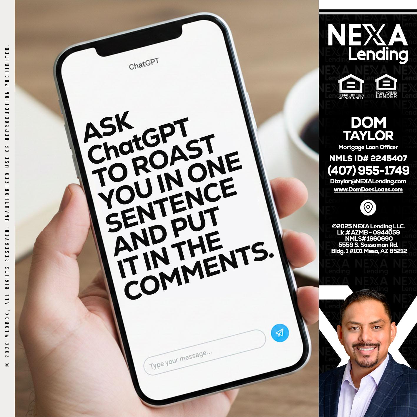 ask chatgpt - Dom Taylor -Mortgage Loan Officer