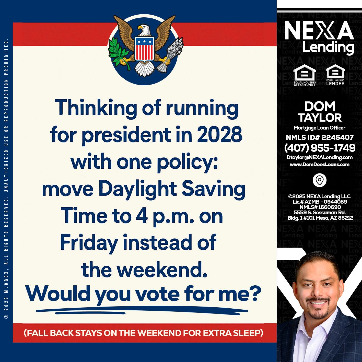 THINKING OF RUNING - Dom Taylor -Mortgage Loan Officer