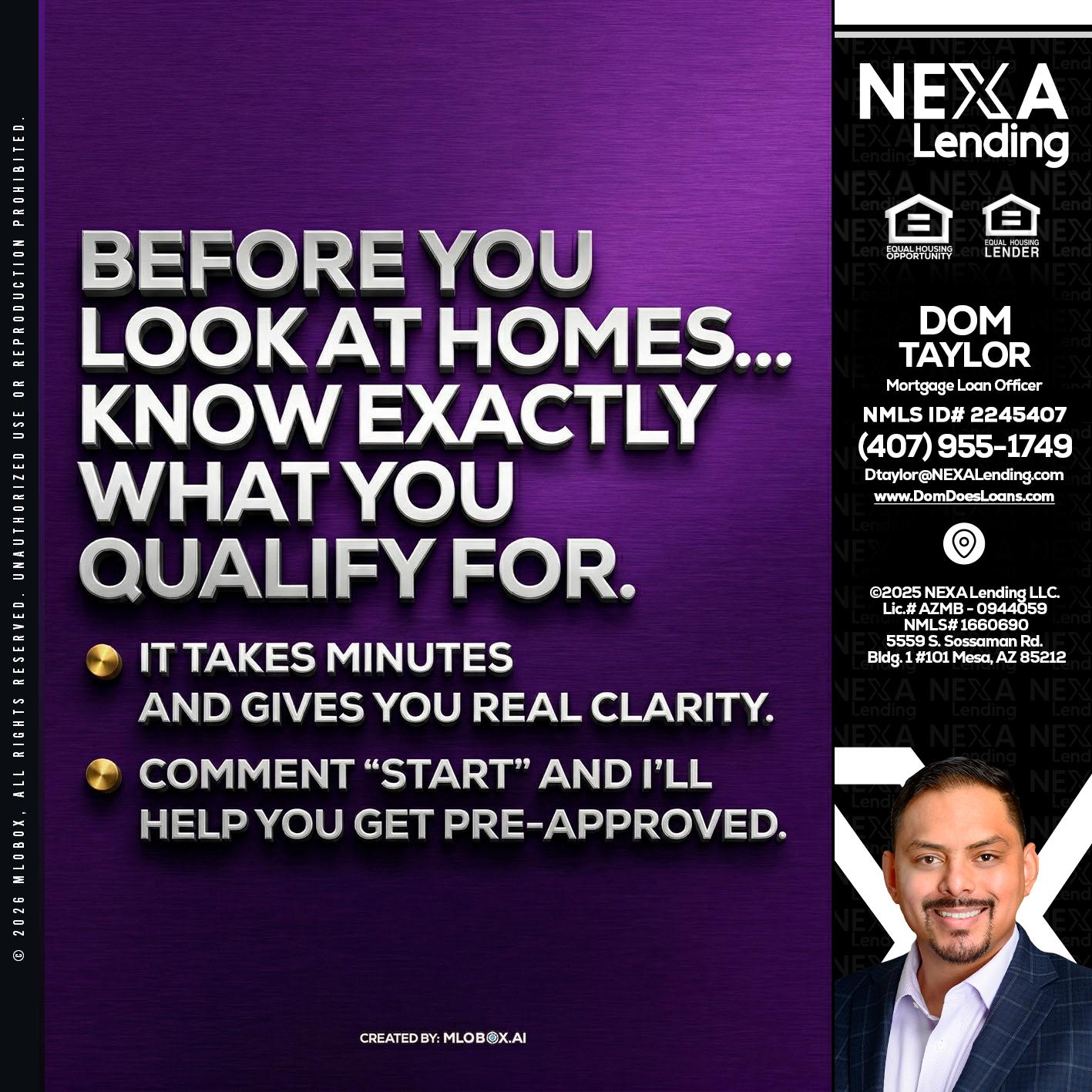 BEFORE YOU - Dom Taylor -Mortgage Loan Officer