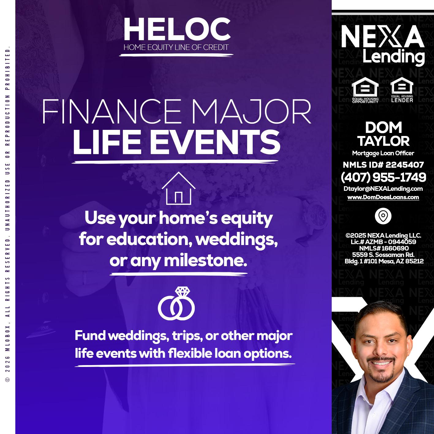 HELOC - Dom Taylor -Mortgage Loan Officer