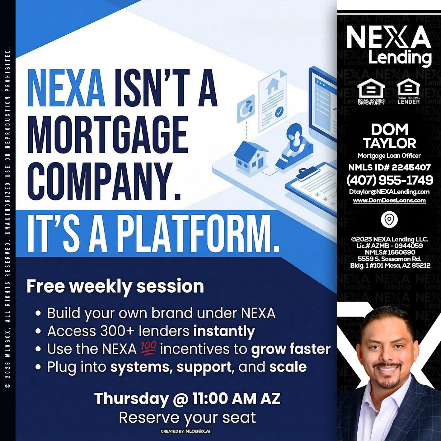 NEXA ISNT - Dom Taylor -Mortgage Loan Officer