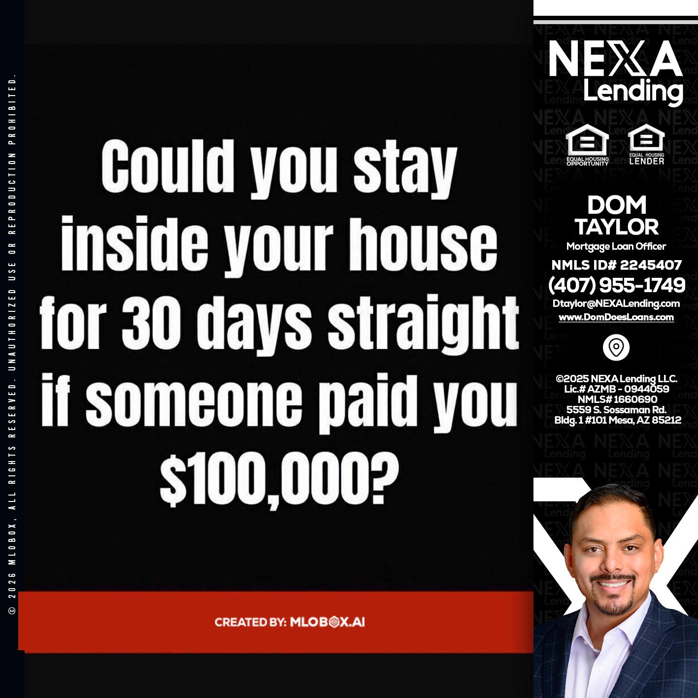 COULD YOU STAY - Dom Taylor -Mortgage Loan Officer