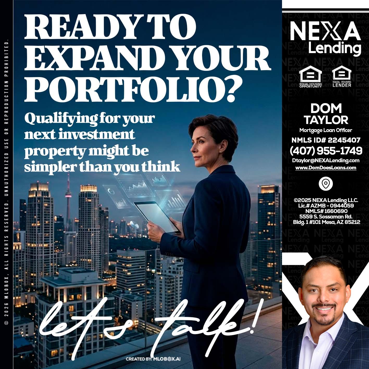 READY TO EXPAND - Dom Taylor -Mortgage Loan Officer