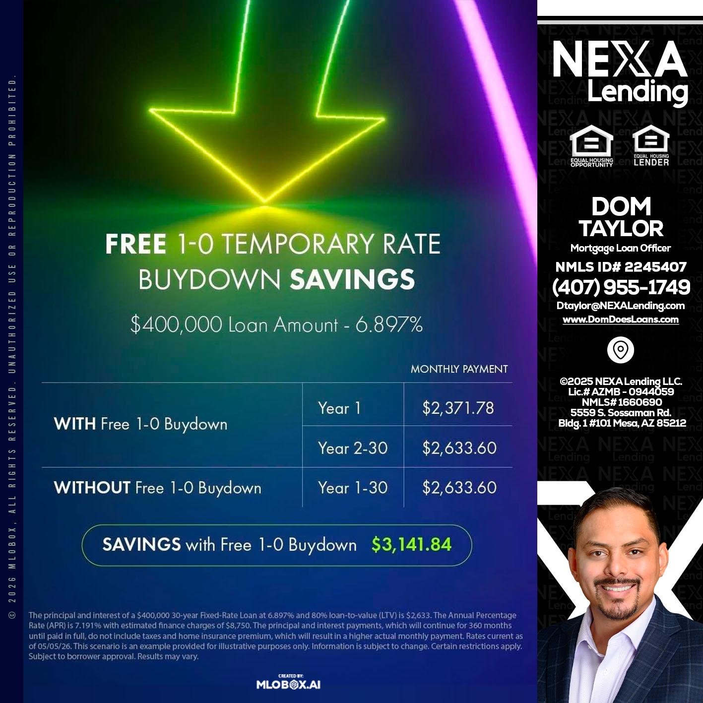BUYDOWN - Dom Taylor -Mortgage Loan Officer