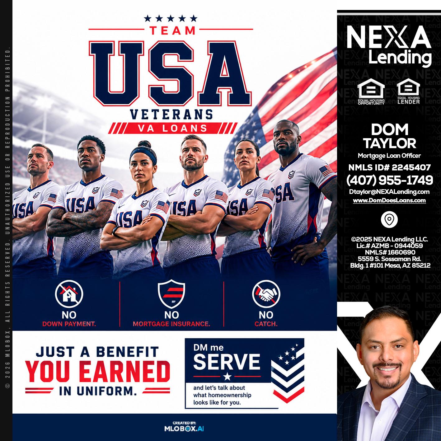 USA TEAM - Dom Taylor -Mortgage Loan Officer