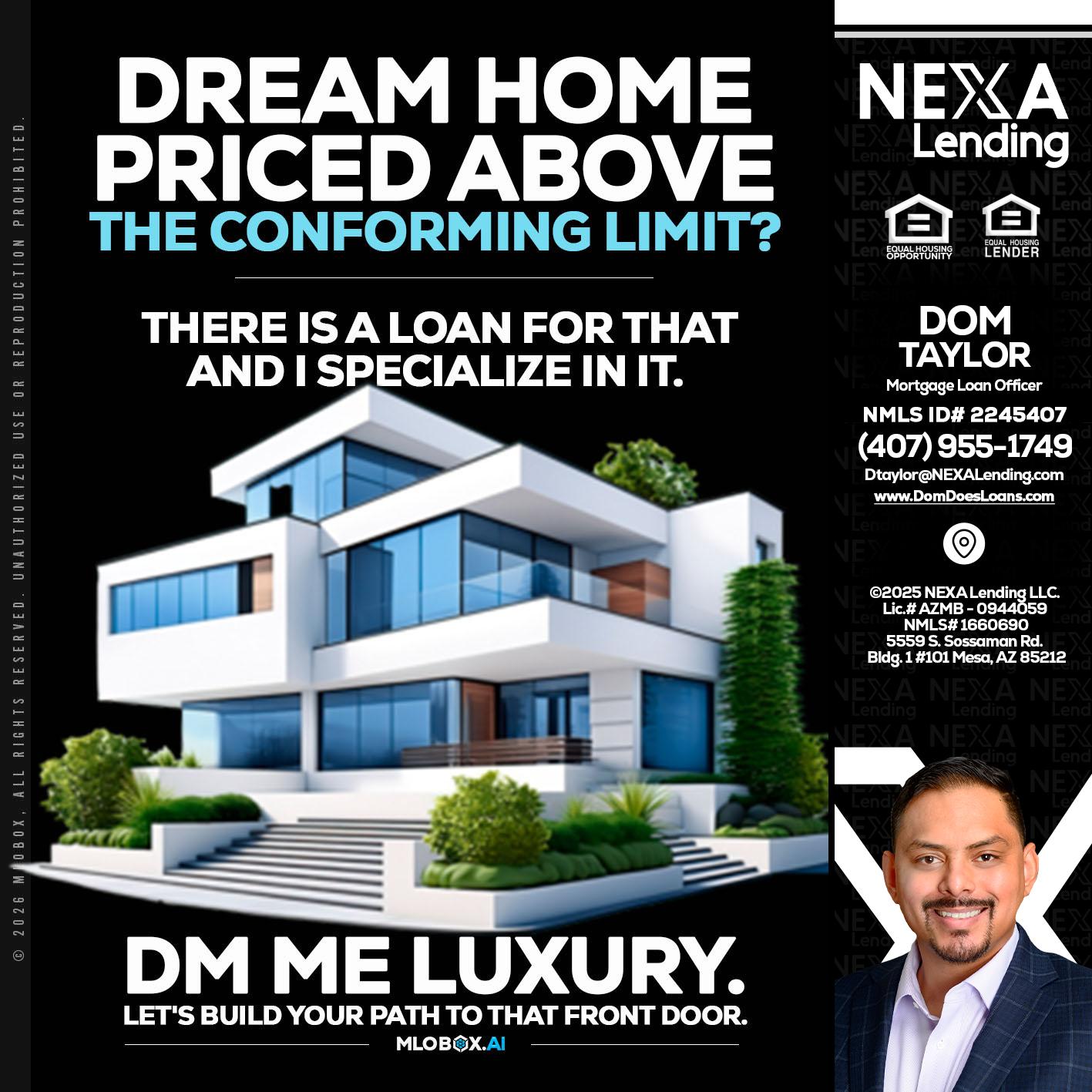 DREAM HOME - Dom Taylor -Mortgage Loan Officer