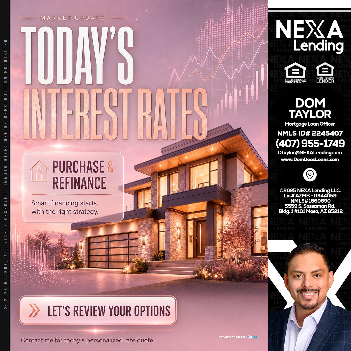 todays interest rates - Dom Taylor -Mortgage Loan Officer